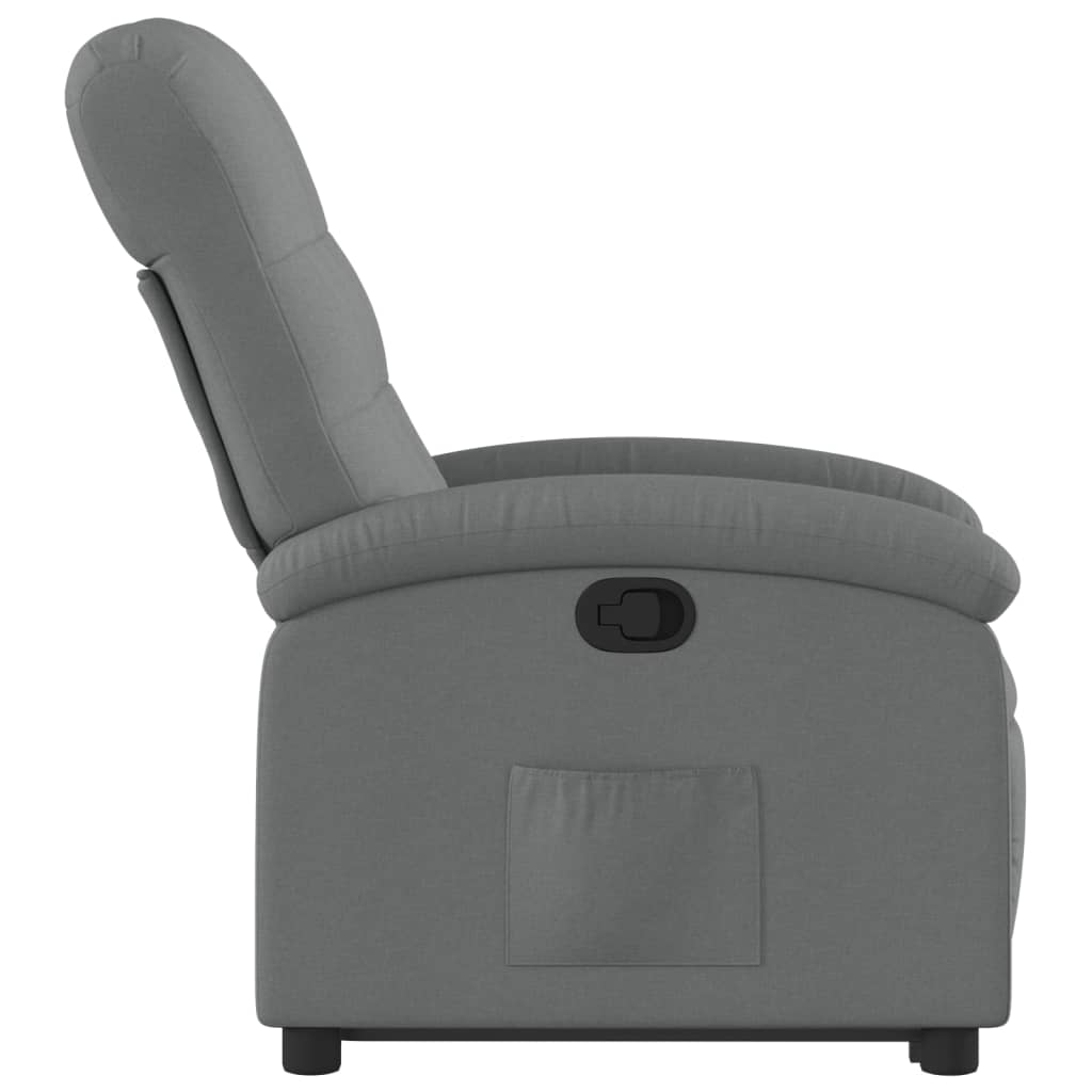 Stand up Recliner Chair Dark Grey Fabric