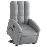 Stand up Massage Recliner Chair Light Grey Fabric - Side View
