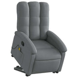 Stand up Massage Recliner Chair Dark Grey Fabric - Side View
