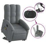 Stand up Massage Recliner Chair Dark Grey Fabric - Rear View