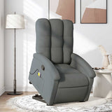 Stand up Massage Recliner Chair Dark Grey Fabric