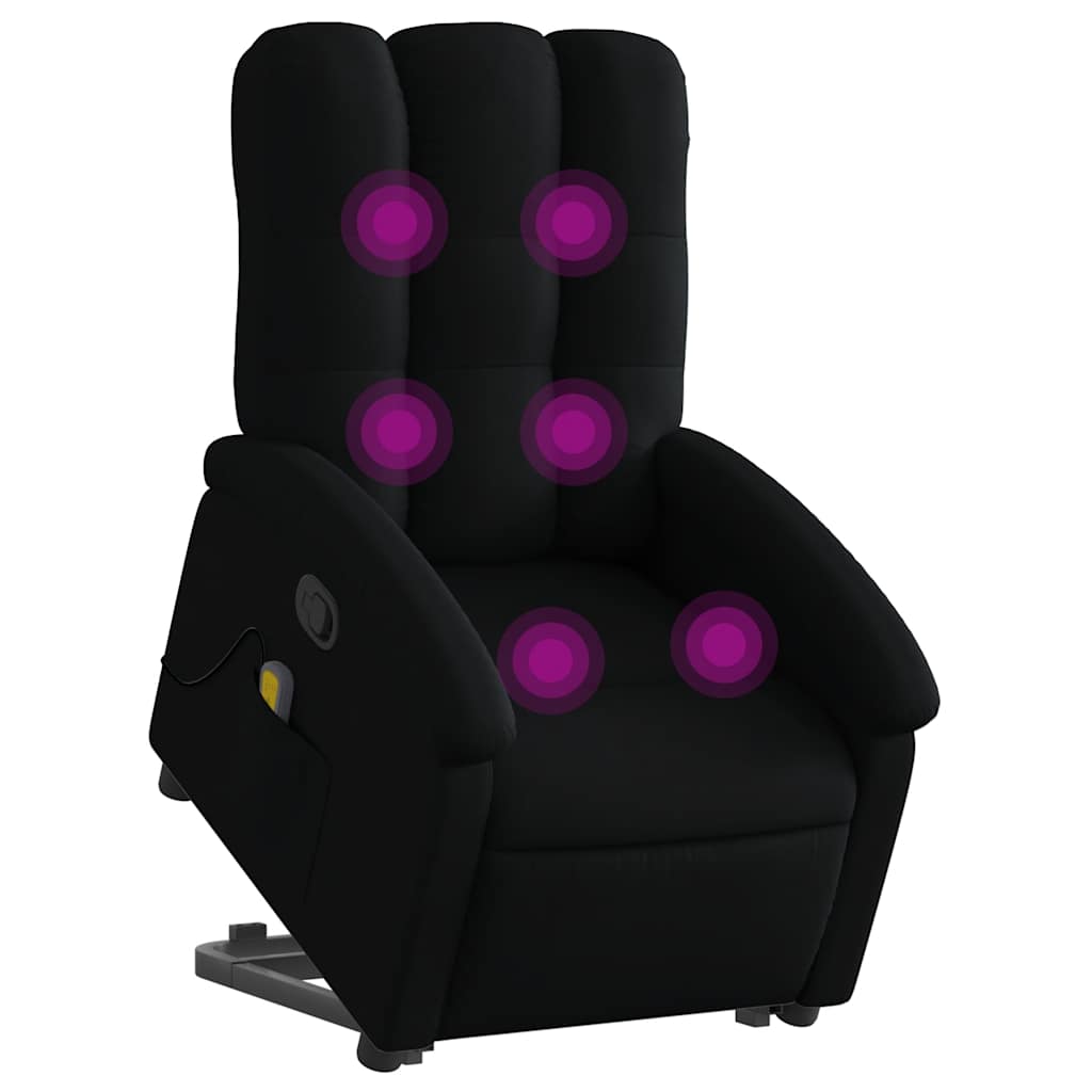 Stand up Massage Recliner Chair Black Fabric
