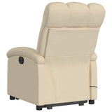 Stand up Massage Recliner Chair Cream Fabric - 45-Degree Angle