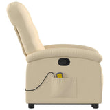 Stand up Massage Recliner Chair Cream Fabric - Extra Image