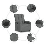 Electric Stand up Recliner Chair Dark Grey Fabric - Close-Up Angle