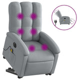 Electric Stand up Massage Recliner Chair Light Grey Fabric - Front View