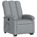 Electric Stand up Massage Recliner Chair Light Grey Fabric