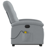 Electric Stand up Massage Recliner Chair Light Grey Fabric - Extra Image