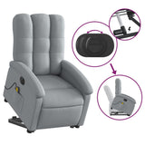 Electric Stand up Massage Recliner Chair Light Grey Fabric - Extra Image