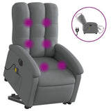 Electric Stand up Massage Recliner Chair Dark Grey Fabric - Front View