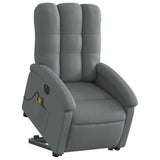 Electric Stand up Massage Recliner Chair Dark Grey Fabric - Side View