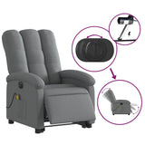 Electric Stand up Massage Recliner Chair Dark Grey Fabric - Rear View