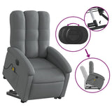 Electric Stand up Massage Recliner Chair Dark Grey Fabric