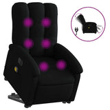 Electric Stand up Massage Recliner Chair Black Fabric - Front View