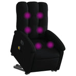 Electric Stand up Massage Recliner Chair Black Fabric