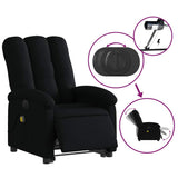 Electric Stand up Massage Recliner Chair Black Fabric - Rear View