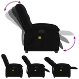 Electric Stand up Massage Recliner Chair Black Fabric - Close-Up Angle
