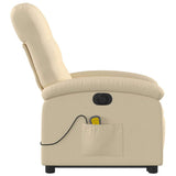 Electric Stand up Massage Recliner Chair Cream Fabric - Extra Image