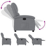 Recliner Chair Light Grey Fabric - Top-Down View