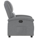 Recliner Chair Light Grey Fabric - Close-Up Angle
