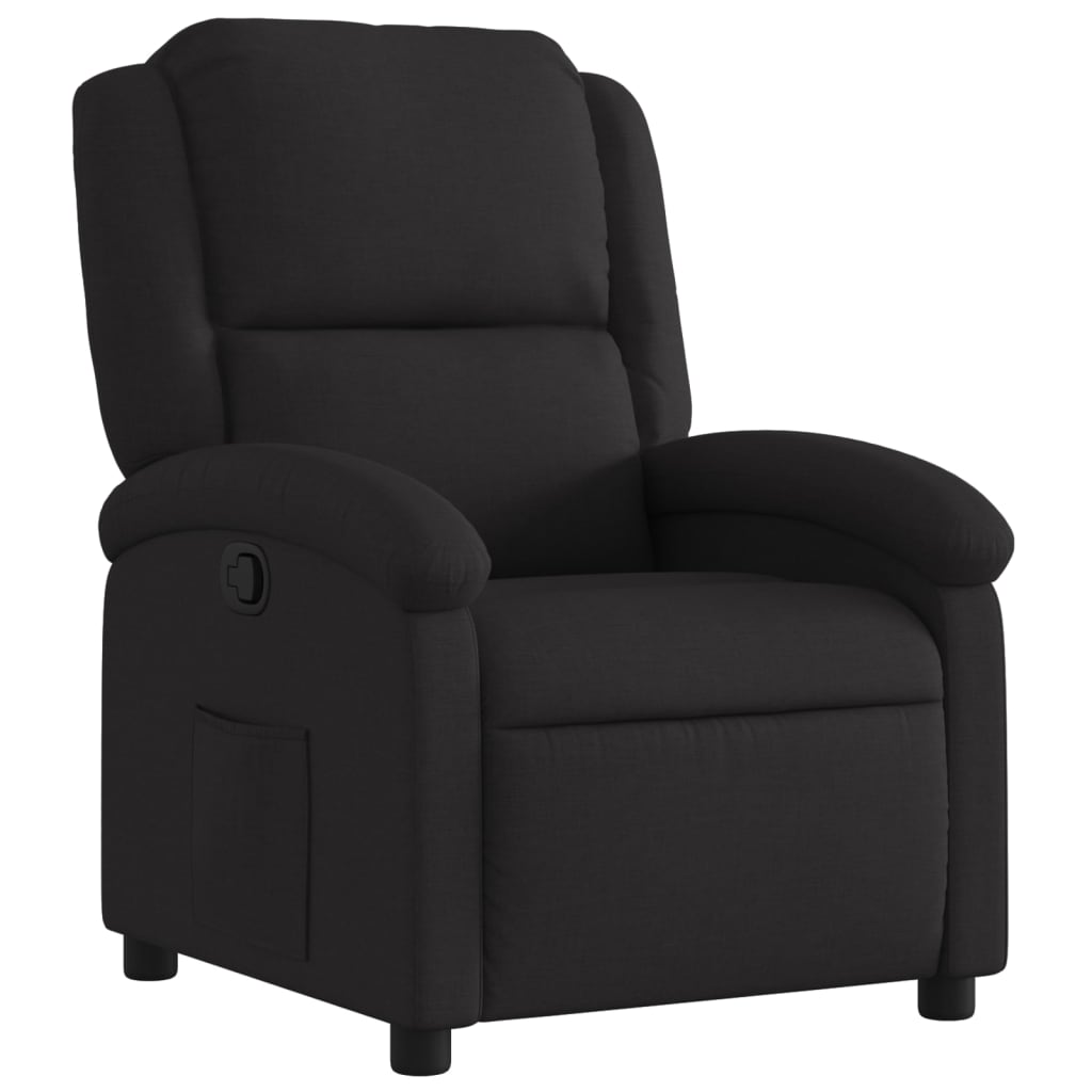 Recliner Chair Black Fabric