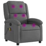 Massage Recliner Chair Dark Grey Fabric - Front View