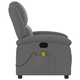 Massage Recliner Chair Dark Grey Fabric - Low Angle