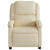 Massage Recliner Chair Cream Fabric - Close-Up Angle