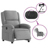 Electric Recliner Chair Light Grey Fabric - 45-Degree Angle