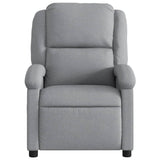 Electric Recliner Chair Light Grey Fabric - Low Angle