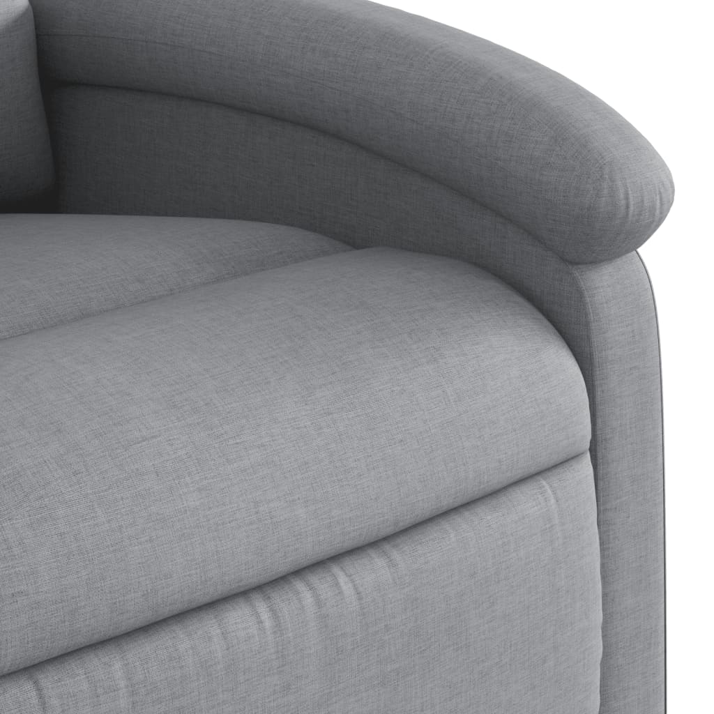Electric Recliner Chair Light Grey Fabric