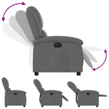 Electric Recliner Chair Dark Grey Fabric - Rear View