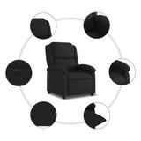Electric Recliner Chair Black Fabric - Close-Up Angle