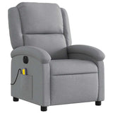 Electric Massage Recliner Chair Light Grey Fabric - Top-Down View