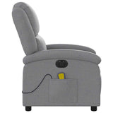 Electric Massage Recliner Chair Light Grey Fabric - Extra Image