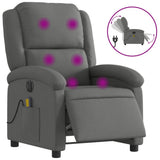 Electric Massage Recliner Chair Dark Grey Fabric - Front View