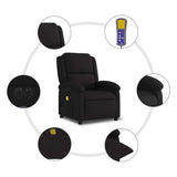 Electric Massage Recliner Chair Black Fabric - Low Angle