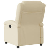 Electric Massage Recliner Chair Cream Fabric - Top-Down View
