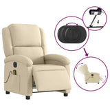 Electric Massage Recliner Chair Cream Fabric