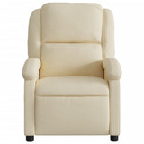 Electric Massage Recliner Chair Cream Fabric - Low Angle