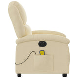 Electric Massage Recliner Chair Cream Fabric - Extra Image