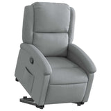 Stand up Recliner Chair Light Grey Fabric - Side View