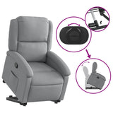 Stand up Recliner Chair Light Grey Fabric - Rear View