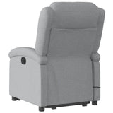 Stand up Massage Recliner Chair Light Grey Fabric