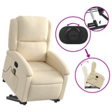 Stand up Massage Recliner Chair Cream Fabric