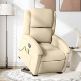 Stand up Massage Recliner Chair Cream Fabric