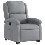 Electric Stand up Recliner Chair Light Grey Fabric - Top-Down View