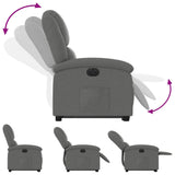 Electric Stand up Recliner Chair Dark Grey Fabric - Close-Up Angle