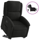 Electric Stand up Recliner Chair Black Fabric - Front View