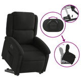 Electric Stand up Recliner Chair Black Fabric - 45-Degree Angle